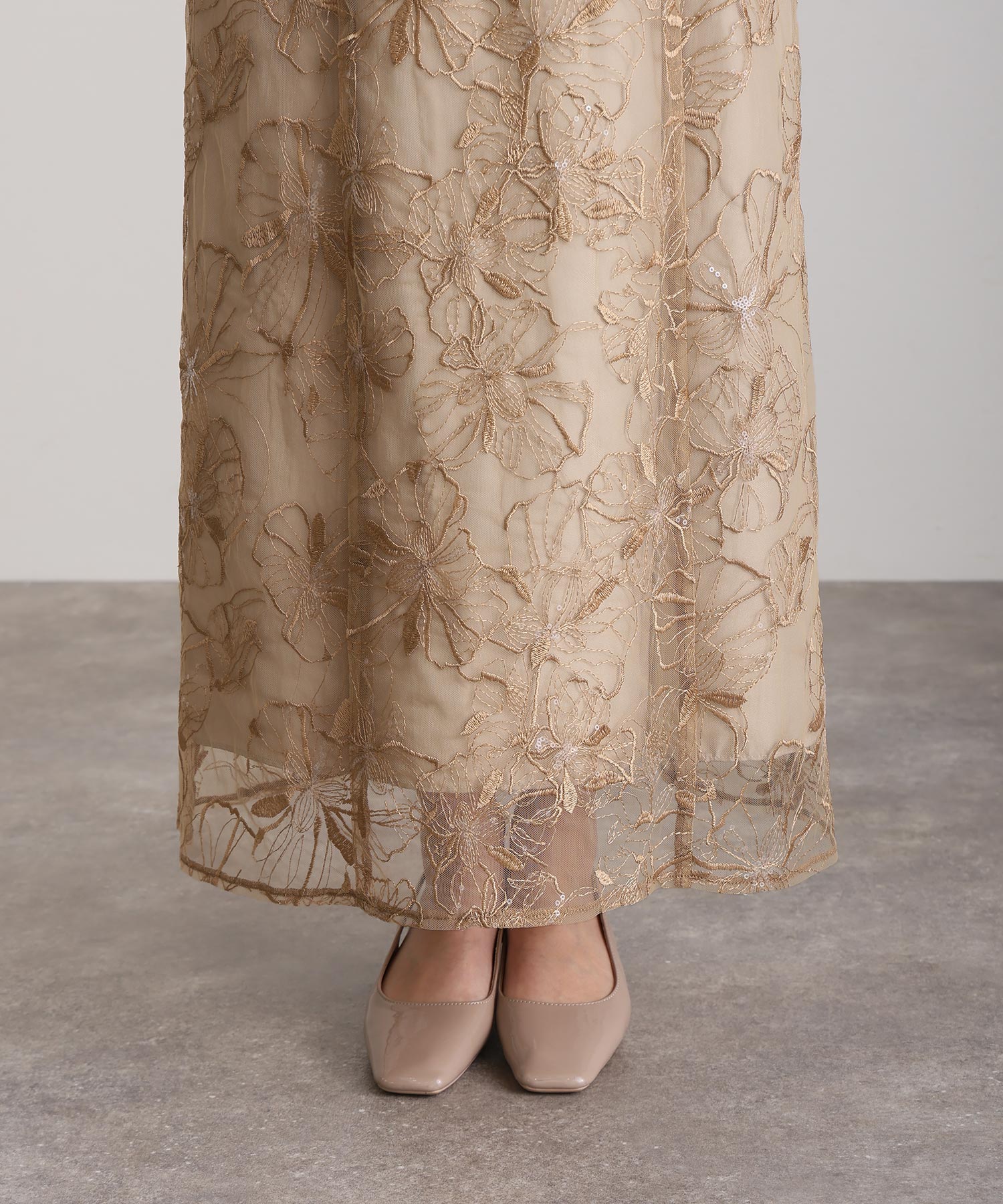 プールヴー PourVous 七分袖&ミモレ丈同窓会成人式オフショルダースパンコールAラインチュールお呼ばれ結婚式二次会フォーマルオケージョンドレスパーティードレス フォーマル ワンピース パーティードレス 20代 30代 40代 (ライトグリーン) ライトグリーン