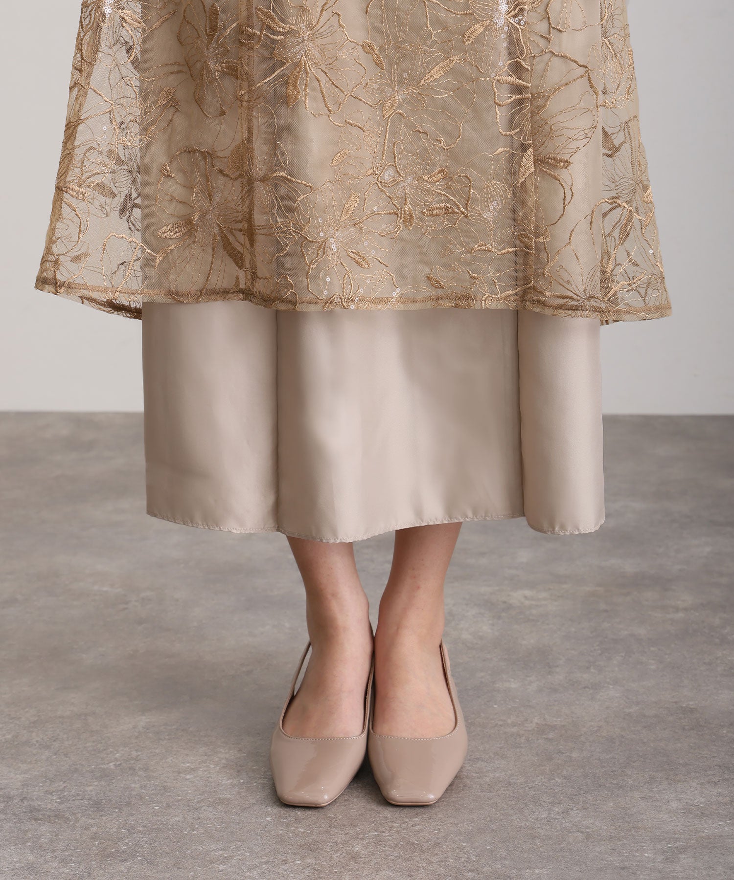 プールヴー PourVous 七分袖&ミモレ丈同窓会成人式オフショルダースパンコールAラインチュールお呼ばれ結婚式二次会フォーマルオケージョンドレスパーティードレス フォーマル ワンピース パーティードレス 20代 30代 40代 (ライトグリーン) ライトグリーン