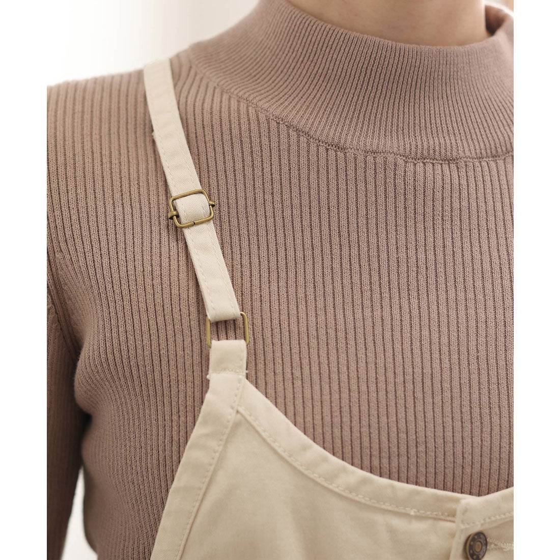 プールヴー PourVous ツイルマキシ丈スカートサロペット