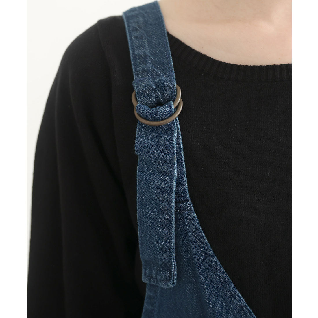 プールヴー PourVous カシュクールデニムサロペット