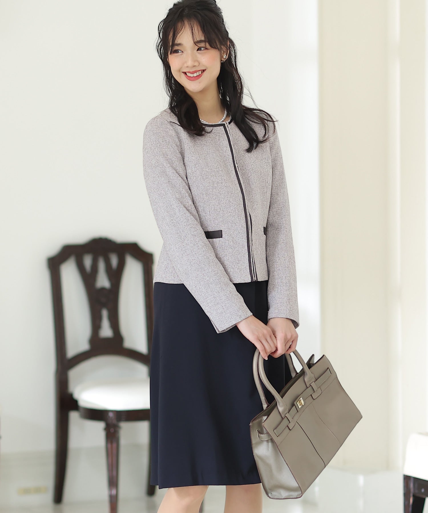 PourVous Tweed Jacket One Piece Suit