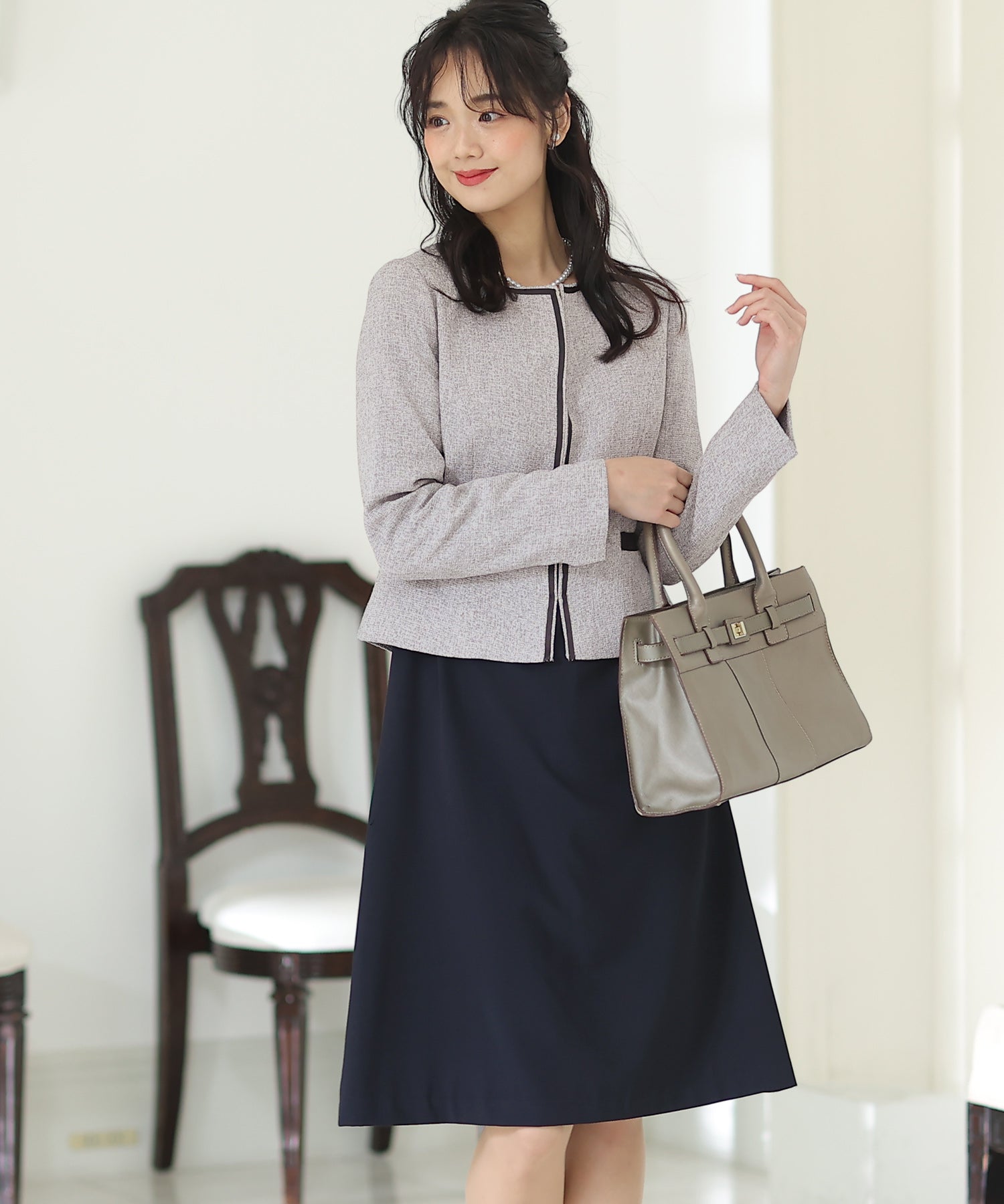PourVous Tweed Jacket One Piece Suit