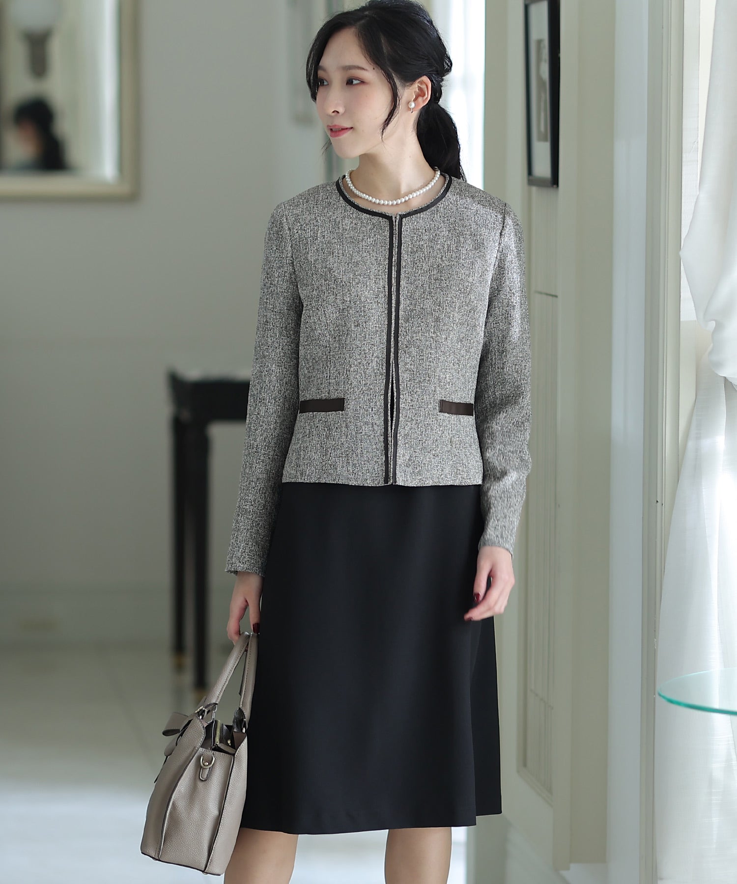 PourVous Tweed Jacket One Piece Suit