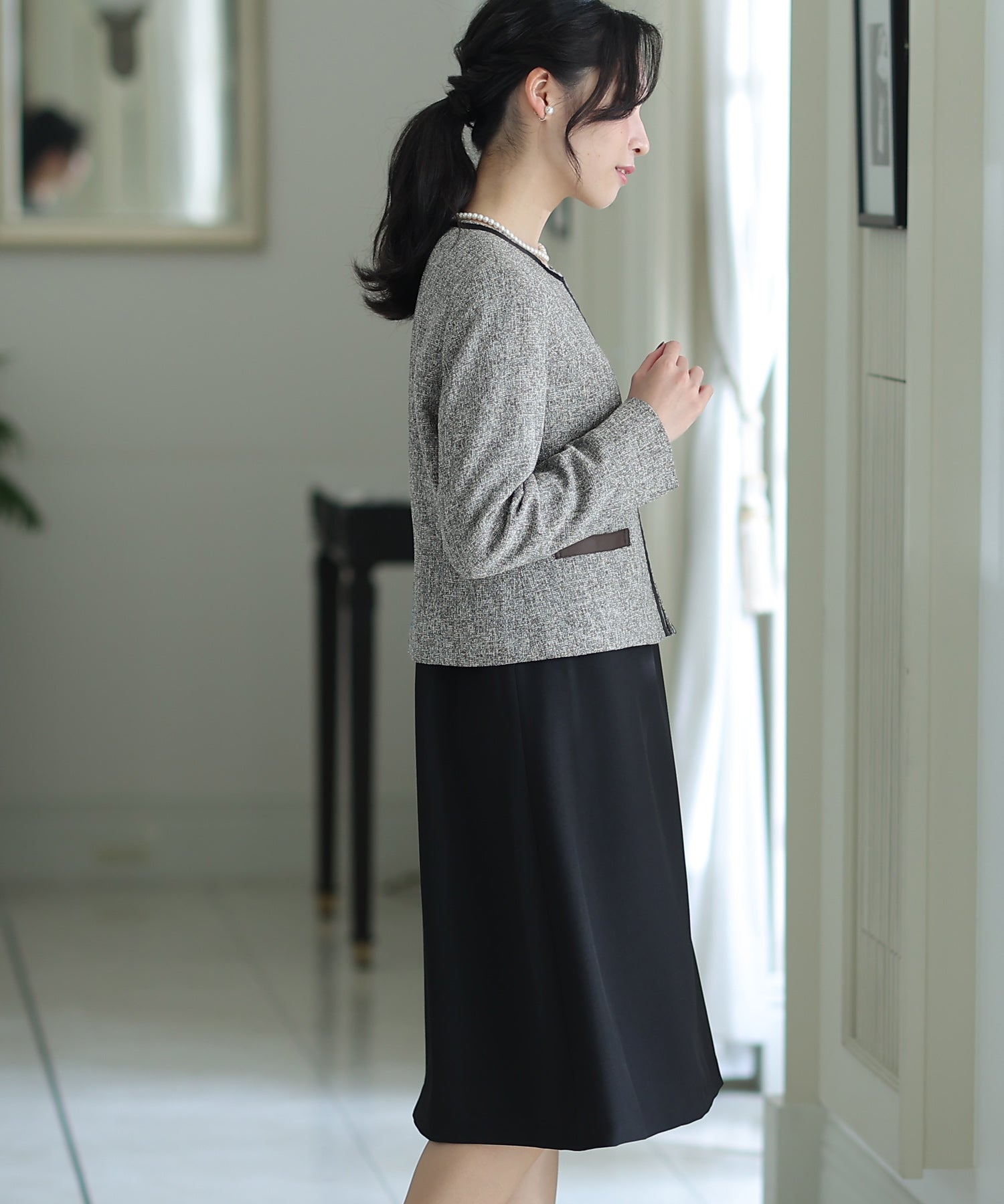PourVous Tweed Jacket One Piece Suit