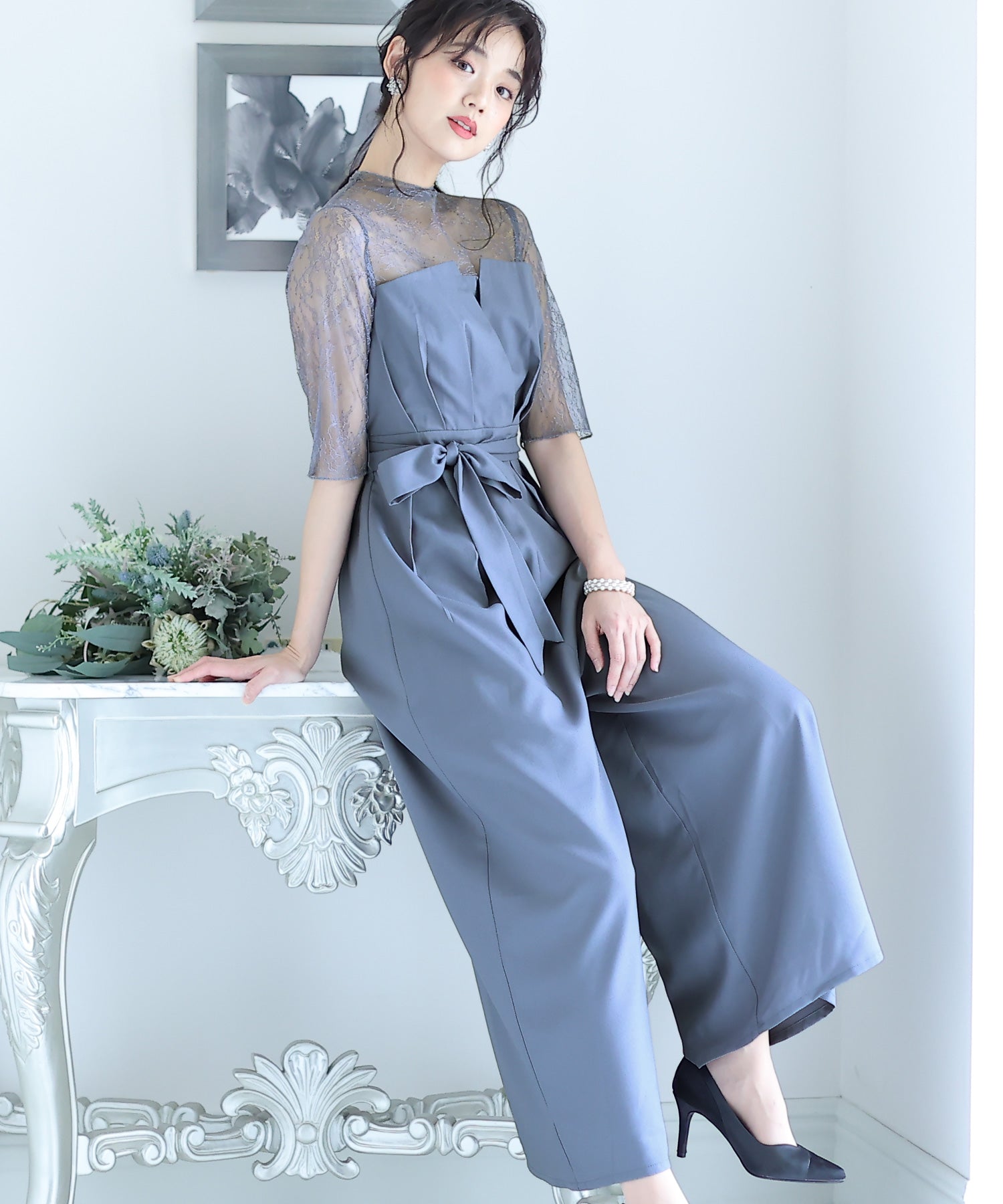 プールヴー PourVous テーパードパンツフォーマルお呼ばれロング丈&結婚式ビスチェオールインワンパーティードレス ワンピース 20代 30代 4 プールヴー PourVous テーパードパンツフォーマルお呼ばれロング