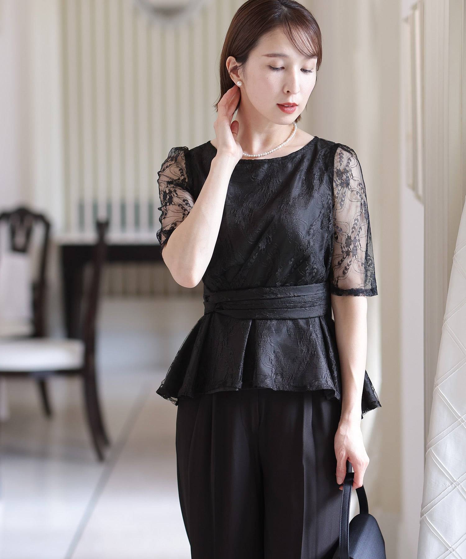 PourVous 套裝褲裙結婚式及寬褲佩普拉姆大尺寸正式長裙 20代 30代 40代