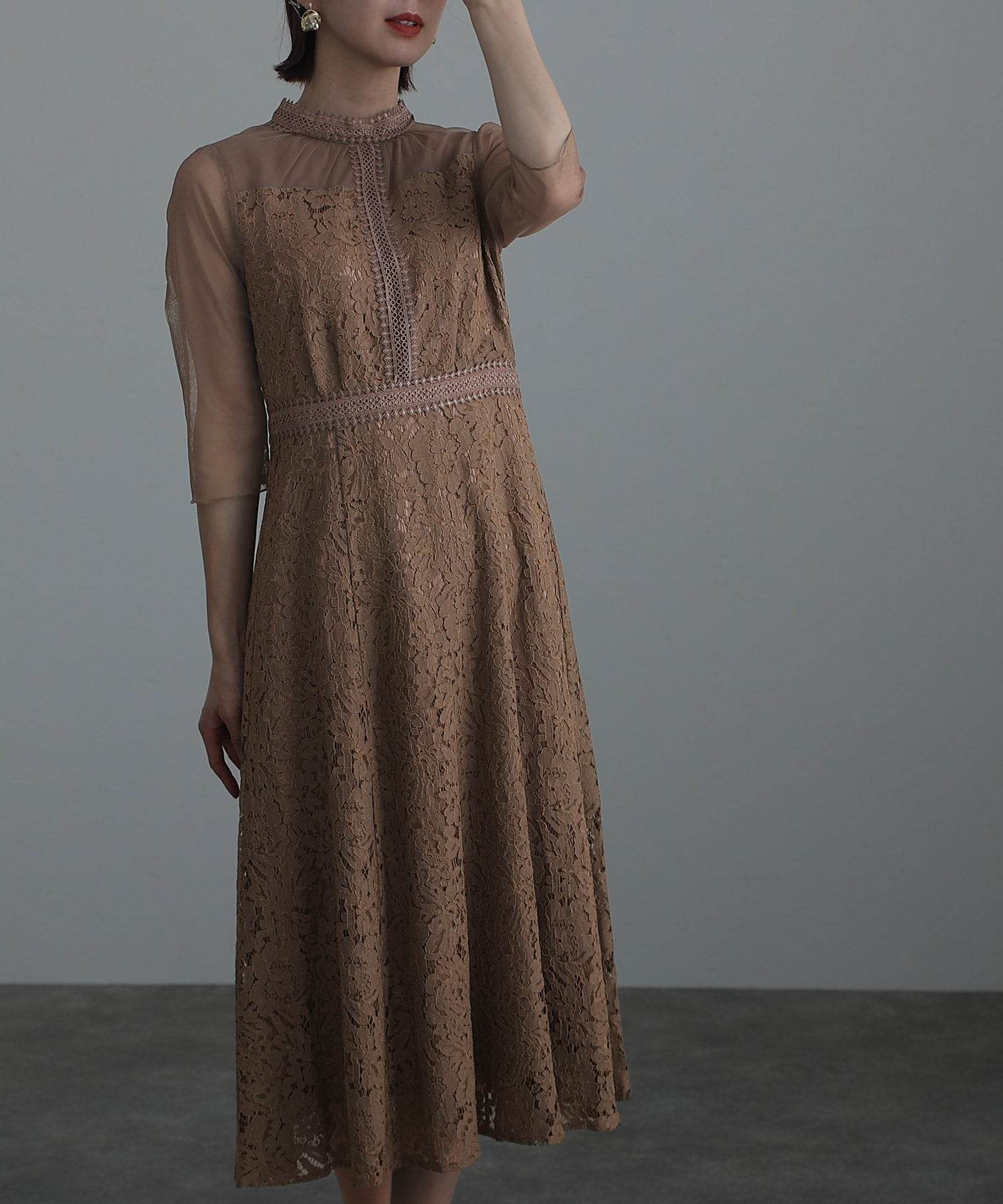 PourVous 3/4 Sleeve & Mid-Length Party Dress Tulle Formal Wedding Dress for Women in their 20s, 30s and 40s