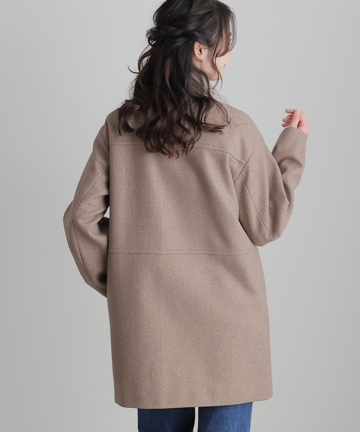PourVous Faux wool stand-up collar coat