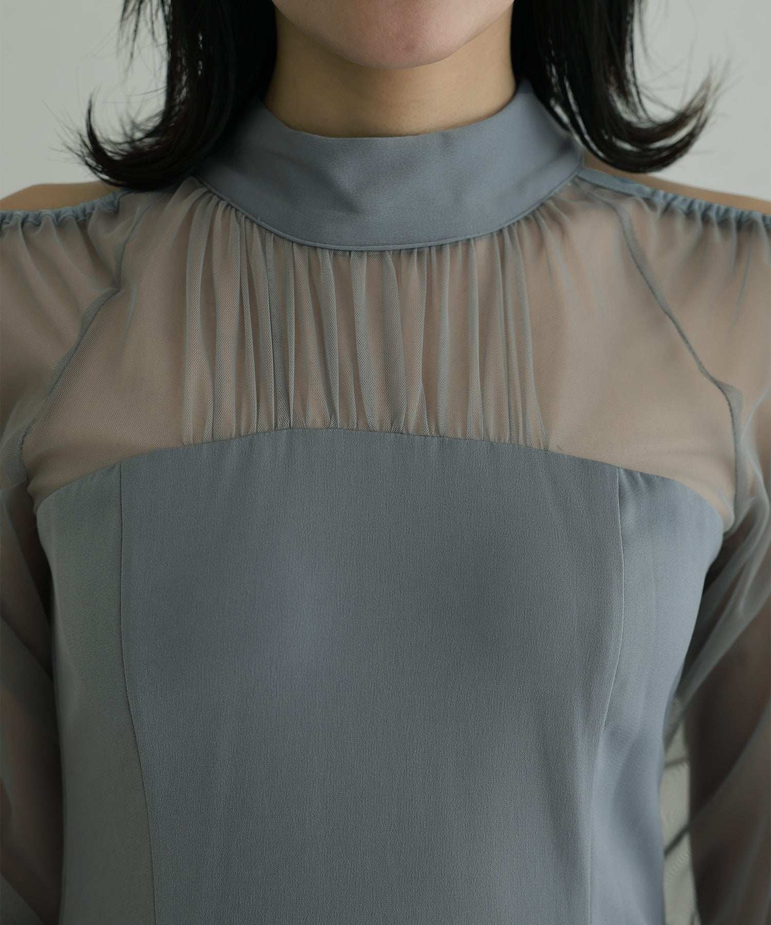 プールヴー PourVous 袖あり&ロングパーティードレスチュールお呼ばれ結婚式フォーマル ワンピース 20代 30代 40代 (オレンジ) オレンジ