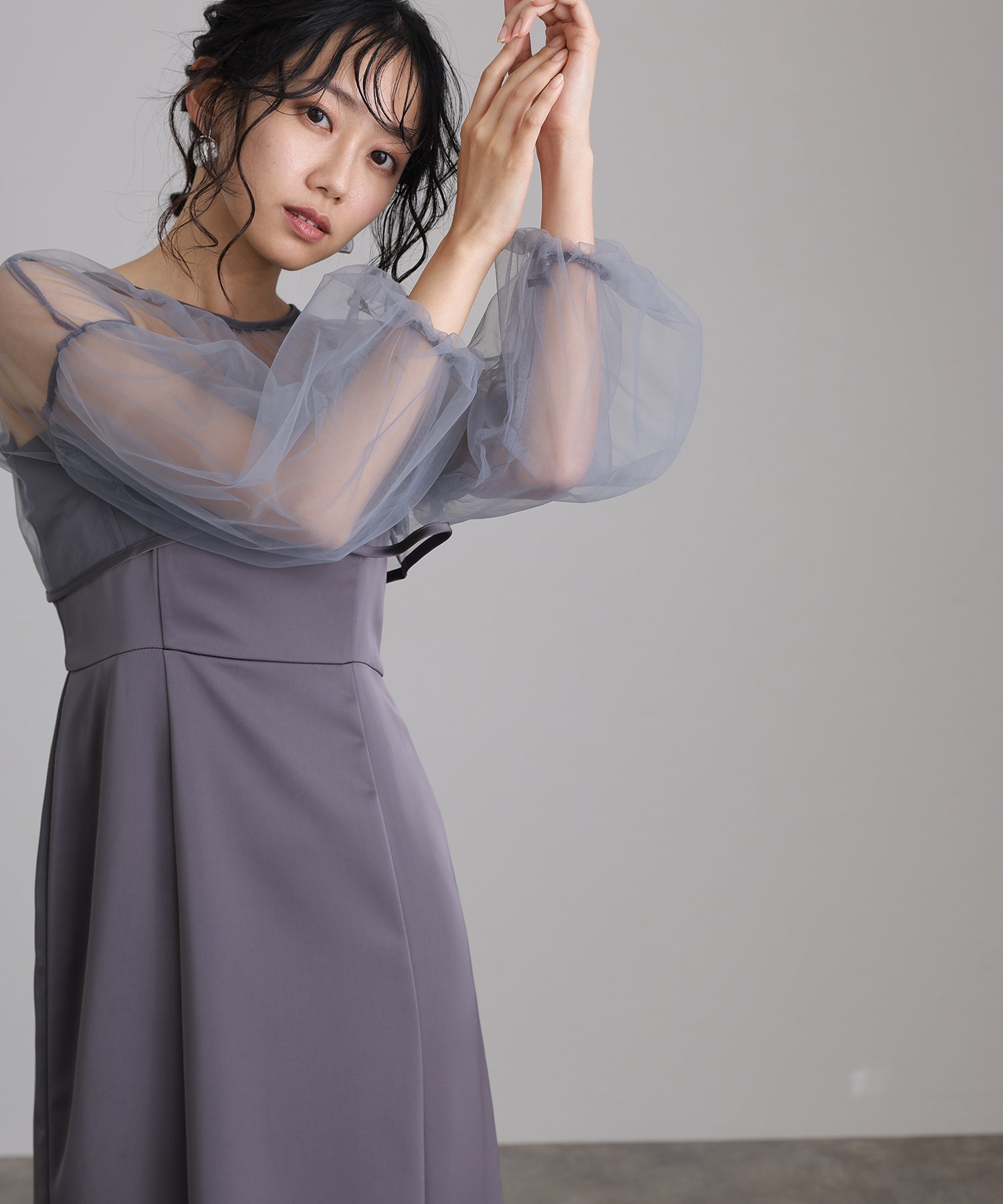 PourVous 2-Way Top Party Dress Ceremonial Midi Length & with Sleeves Formal Occasion Dress for Weddings Formal One-Piece Party Dress for 20s, 30s, 40s