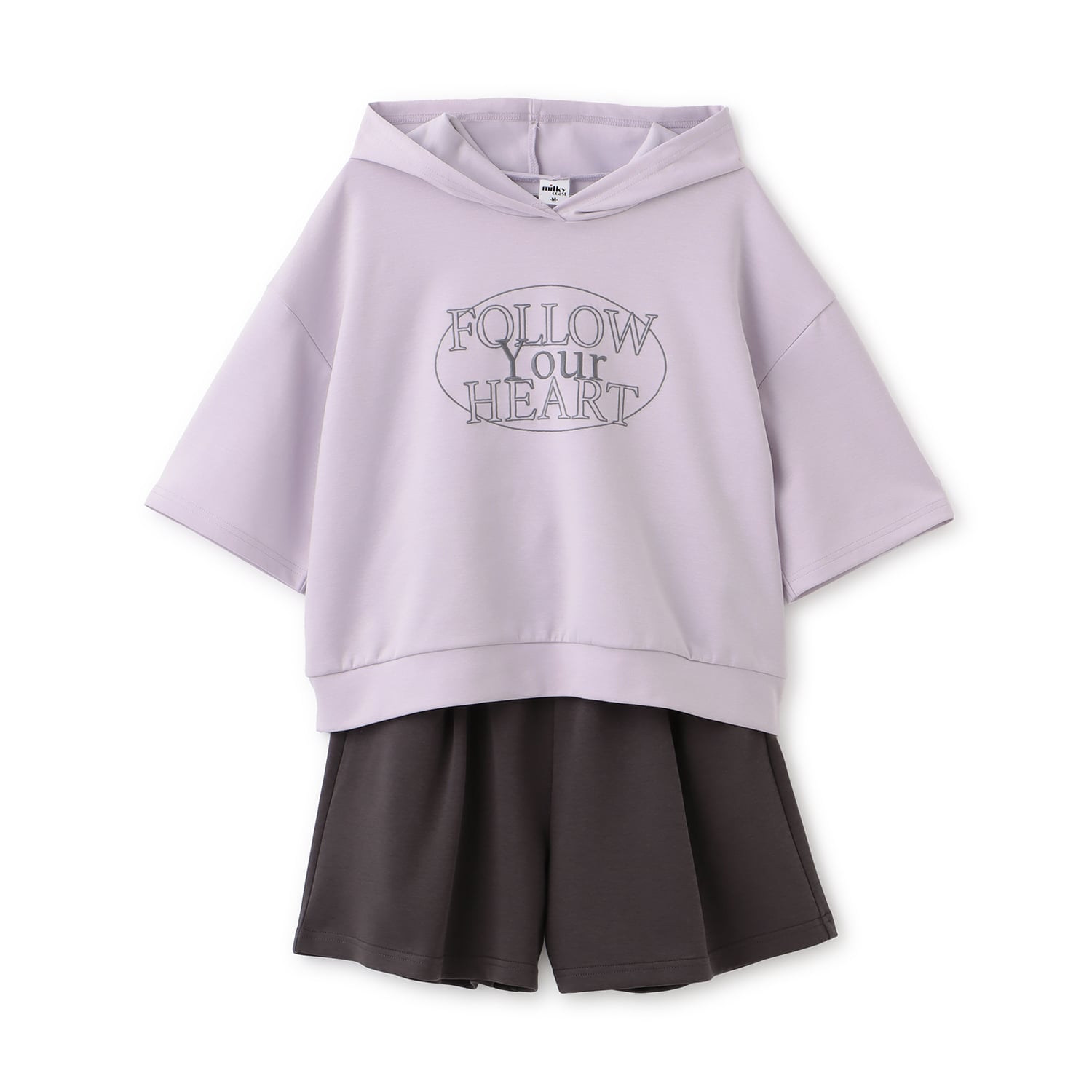 ピューピルハウス Pupil House 【milky coast】パーカー×ショートパンツセットアップ (ラベンダー) ラベンダー