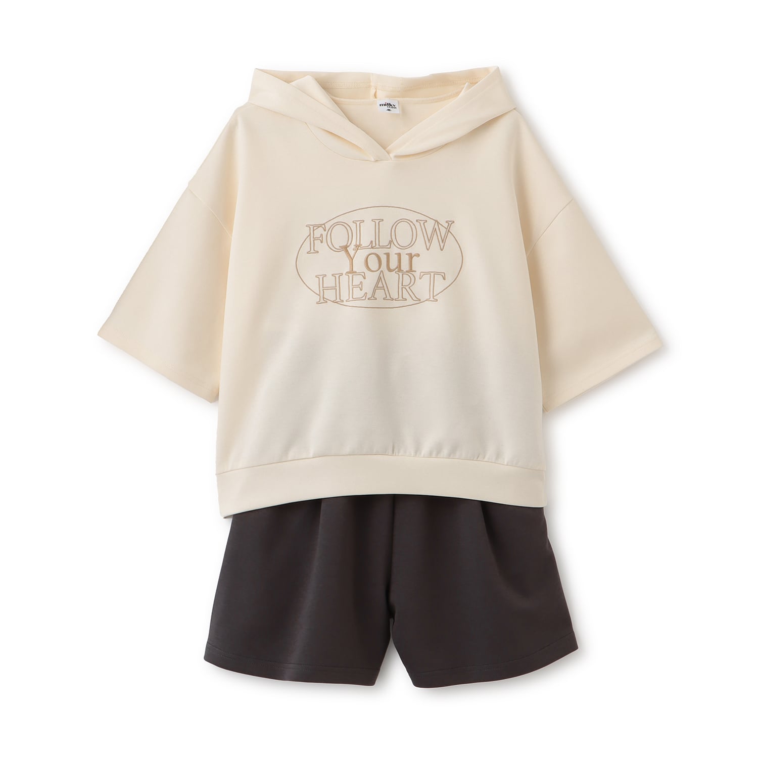 ピューピルハウス Pupil House 【milky coast】パーカー×ショートパンツセットアップ (ラベンダー) ラベンダー