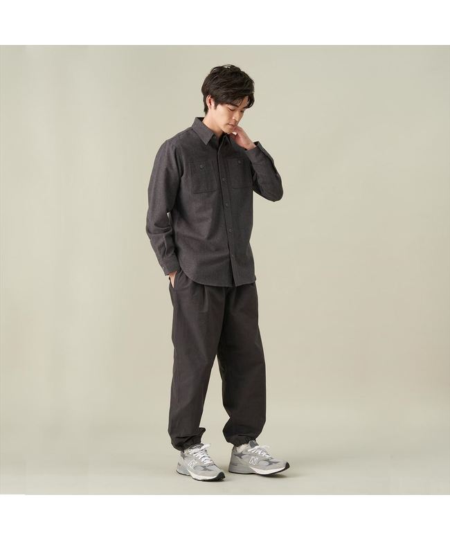 ピッタリ Pitta Re:) 【Pitta Re:)】 カジュアルシャツ ヘビーウェイトネルシャツ 長袖 メンズ (チャコール) チャコール