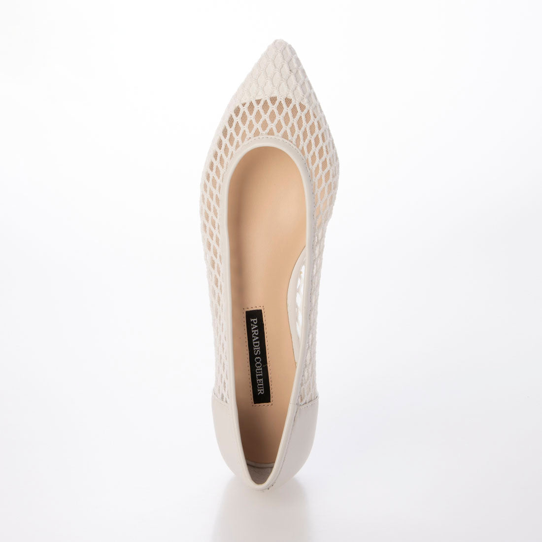パラディクルール PARADIS COULEUR チュールネットレイヤードパンプス (ホワイトコンビ) ホワイトコンビ