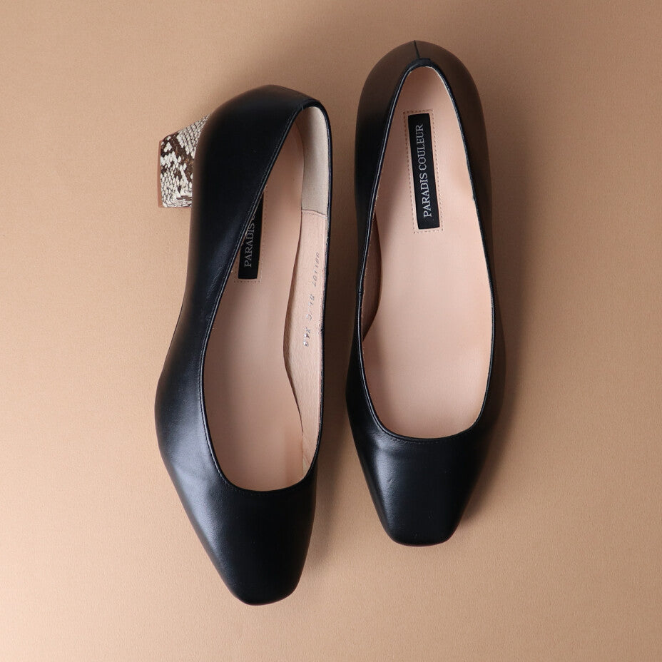 パラディクルール PARADIS COULEUR スクエアカットプレーンパンプス