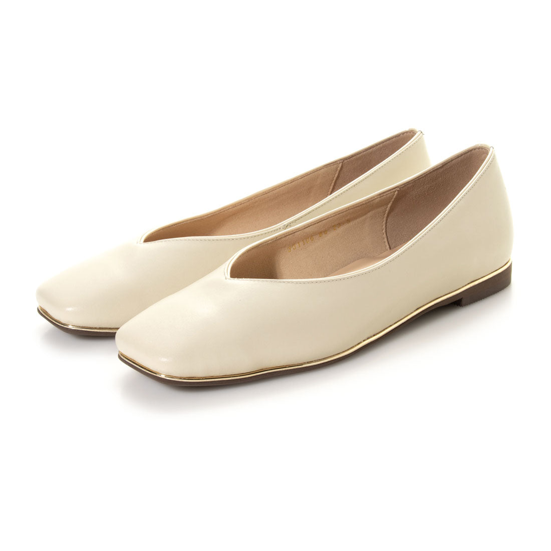 パラディクルール PARADIS COULEUR スクエアVカットパンプス,ベージュ