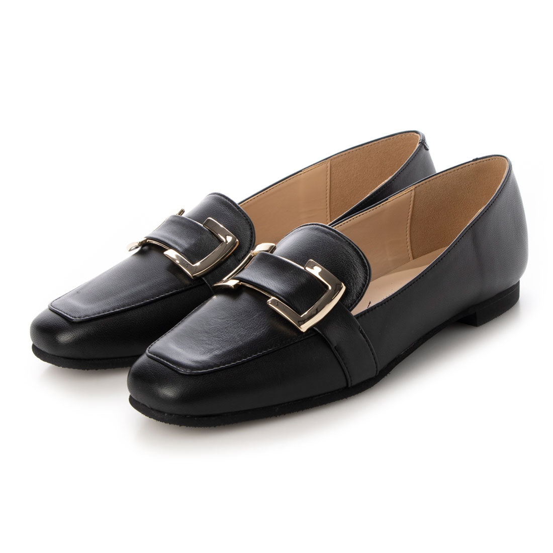 パラディクルール PARADIS COULEUR メタリックオーナメントローファー,ブラック