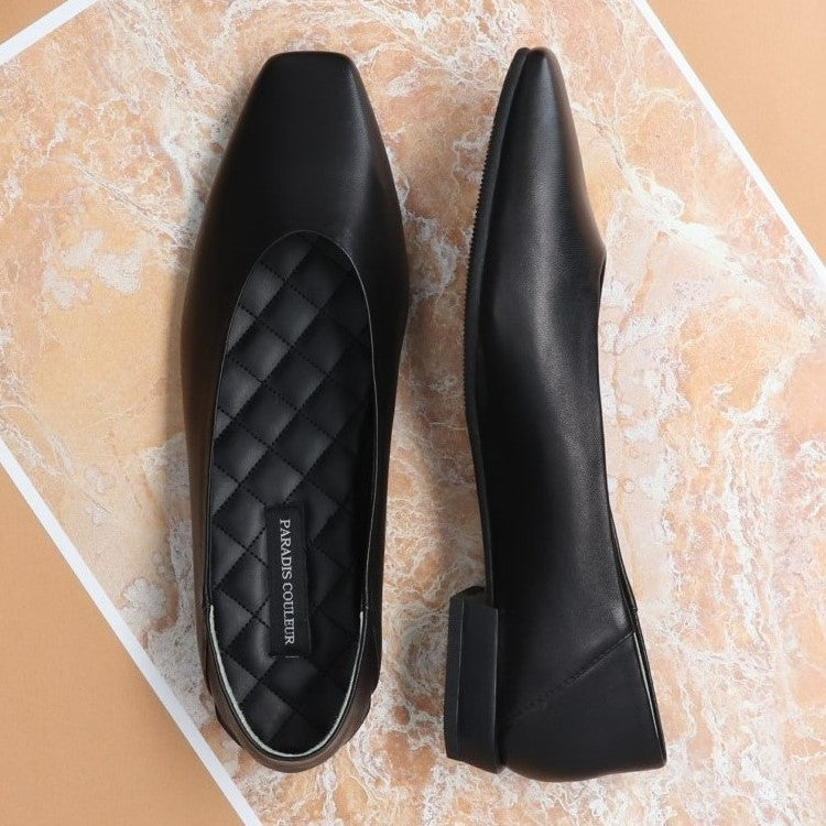 パラディクルール PARADIS COULEUR キルティングインソールプレーンパンプス,ブラック