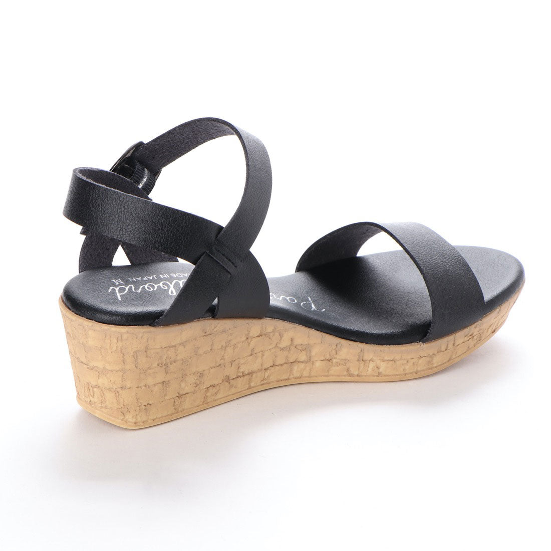 パルティエ ダボール partir d'abord 日本製 コンフォートウェッジソール ストラップサンダル (BLACK) BLACK