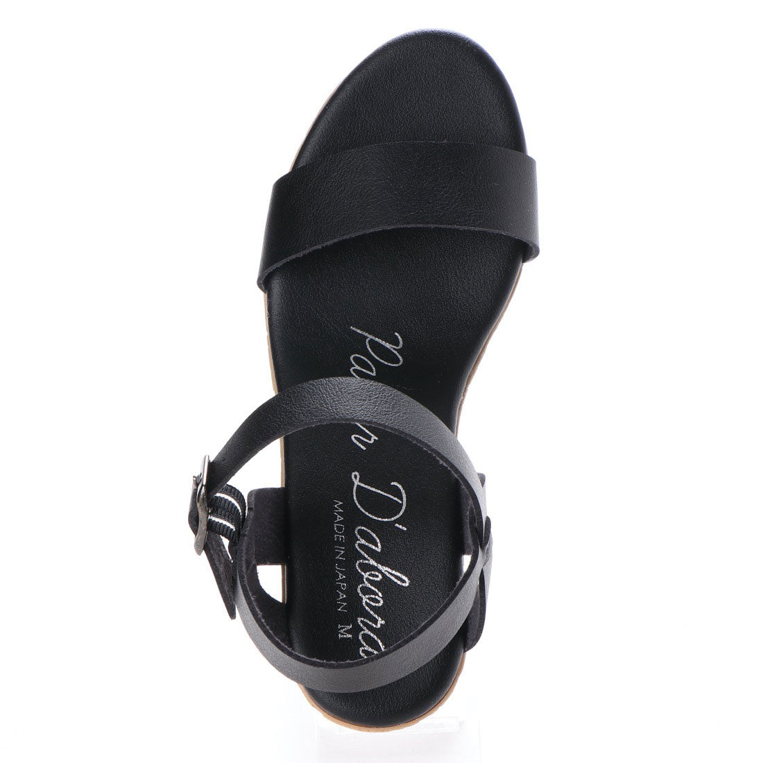 パルティエ ダボール partir d'abord 日本製 コンフォートウェッジソール ストラップサンダル (BLACK) BLACK