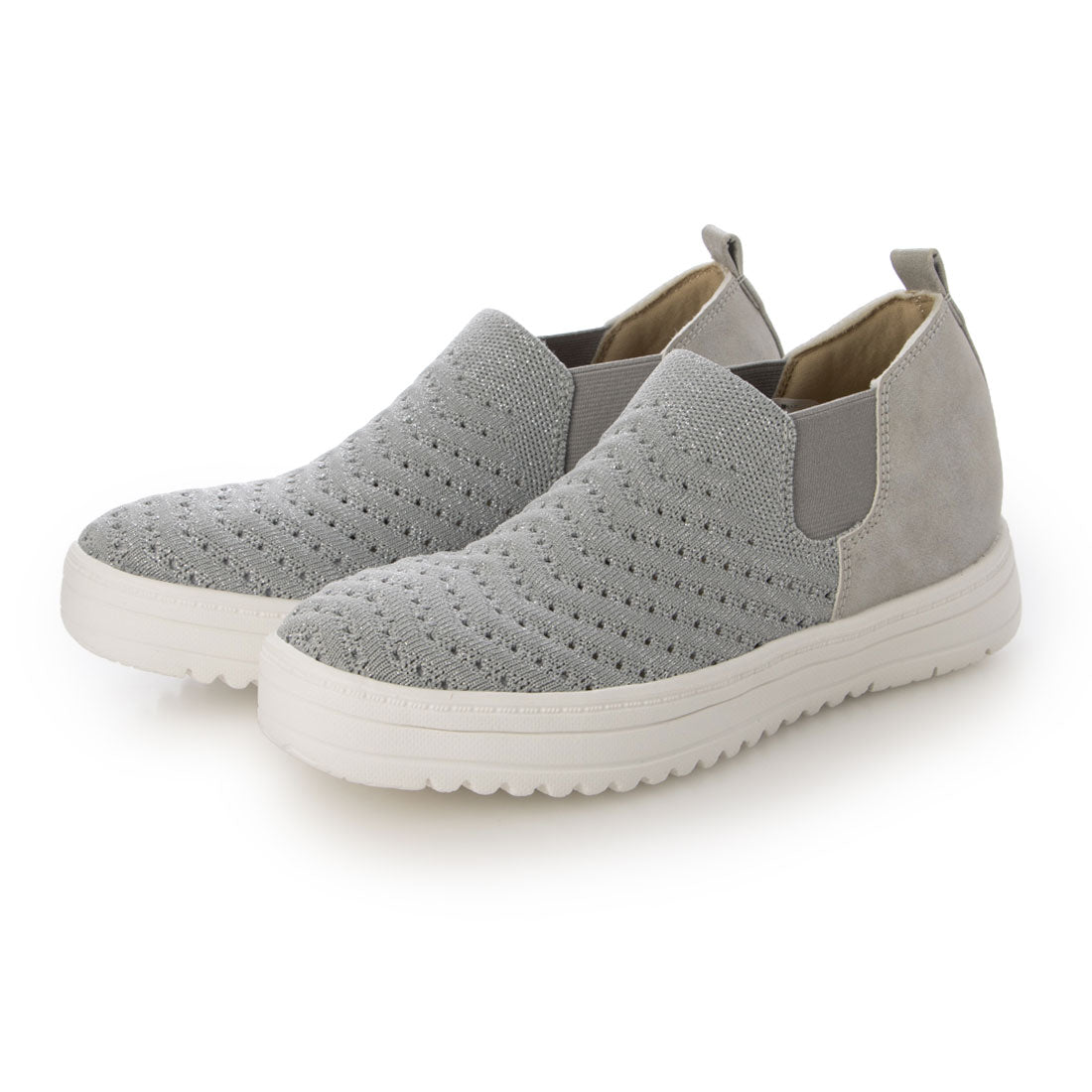 パータム PARTAM 【軽量】ニットメッシュスリッポンスニーカー IC14 (ライトグレー) ライトグレー