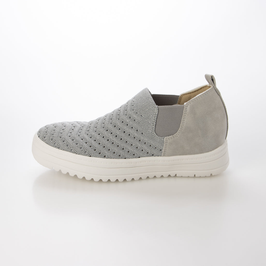 パータム PARTAM 【軽量】ニットメッシュスリッポンスニーカー IC14 (ライトグレー) ライトグレー