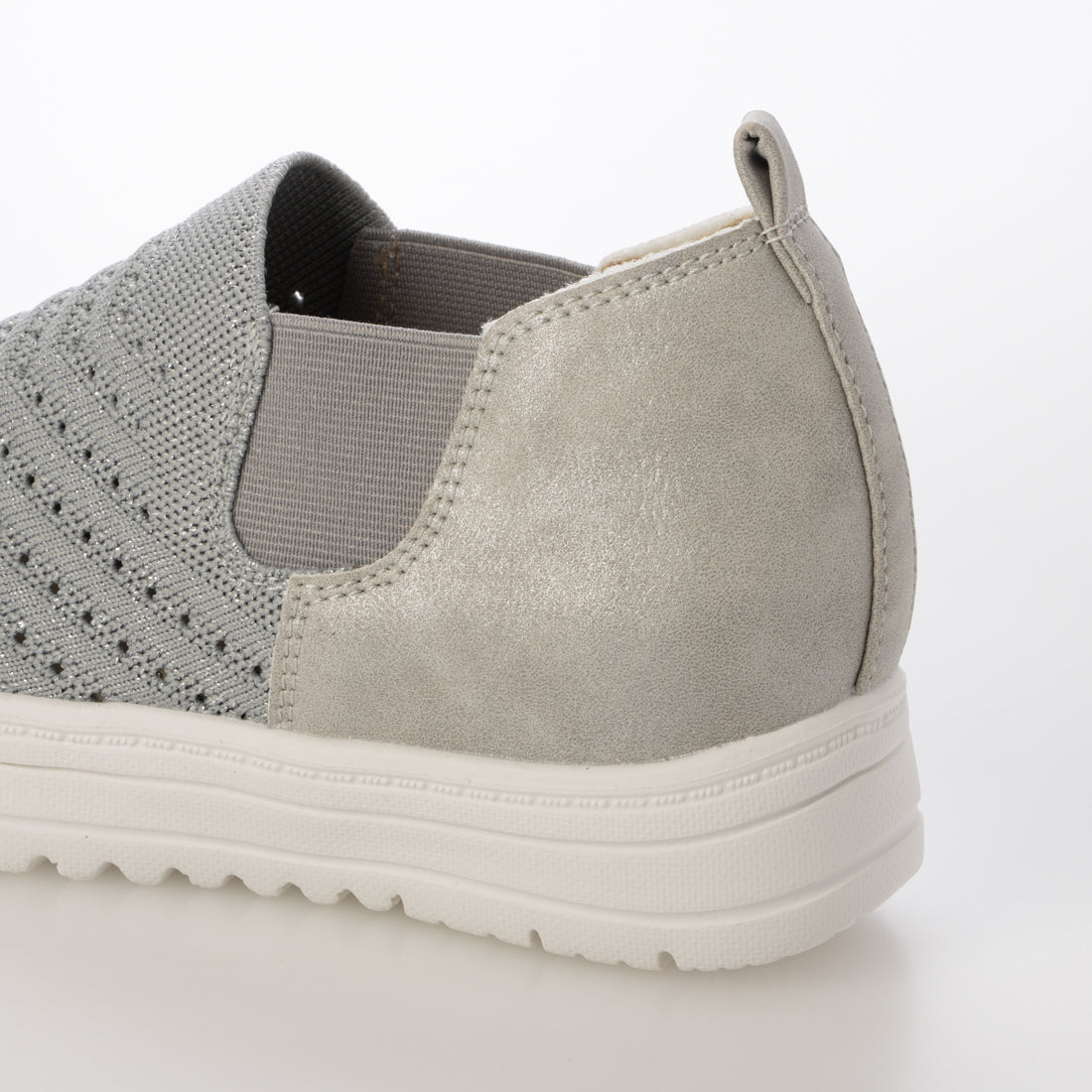 パータム PARTAM 【軽量】ニットメッシュスリッポンスニーカー IC14 (ライトグレー) ライトグレー