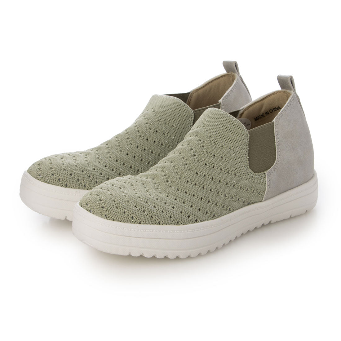 パータム PARTAM 【軽量】ニットメッシュスリッポンスニーカー IC14 (グリーン) グリーン