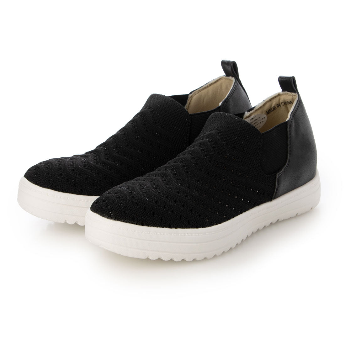 パータム PARTAM 【軽量】ニットメッシュスリッポンスニーカー IC14 (ブラック) ブラック