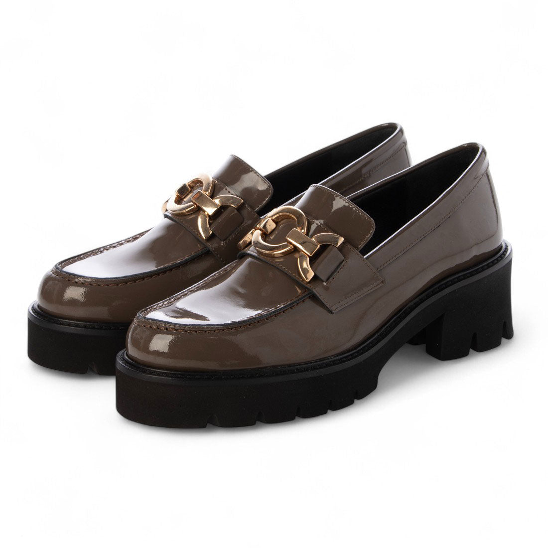 パスクッチ PASCUCCI チェーンビットタンクソールローファー (グレーエナメル) グレーエナメル