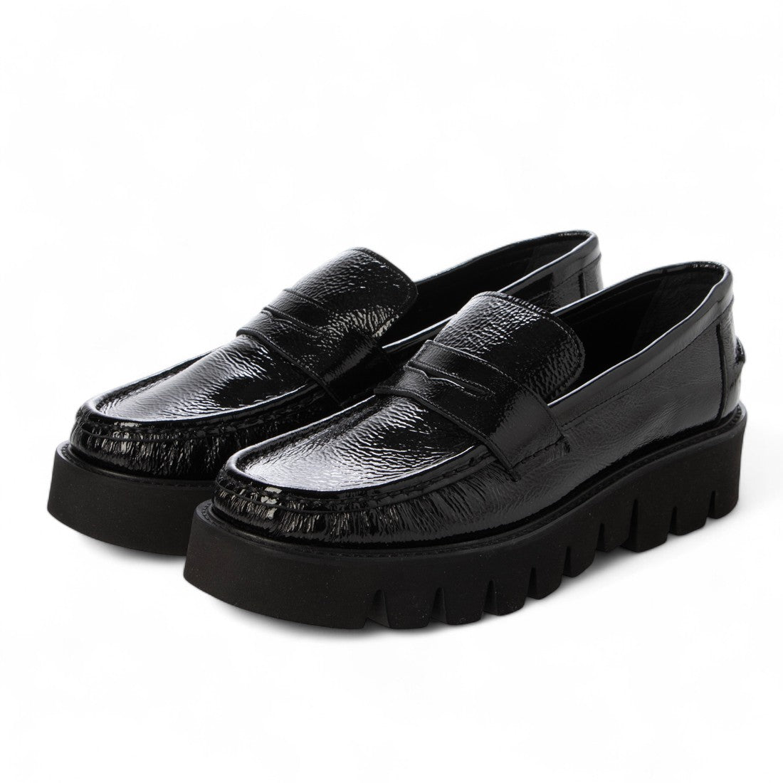 パスクッチ PASCUCCI エクストラライトソールローファー (ブラックエナメル) ブラックエナメル