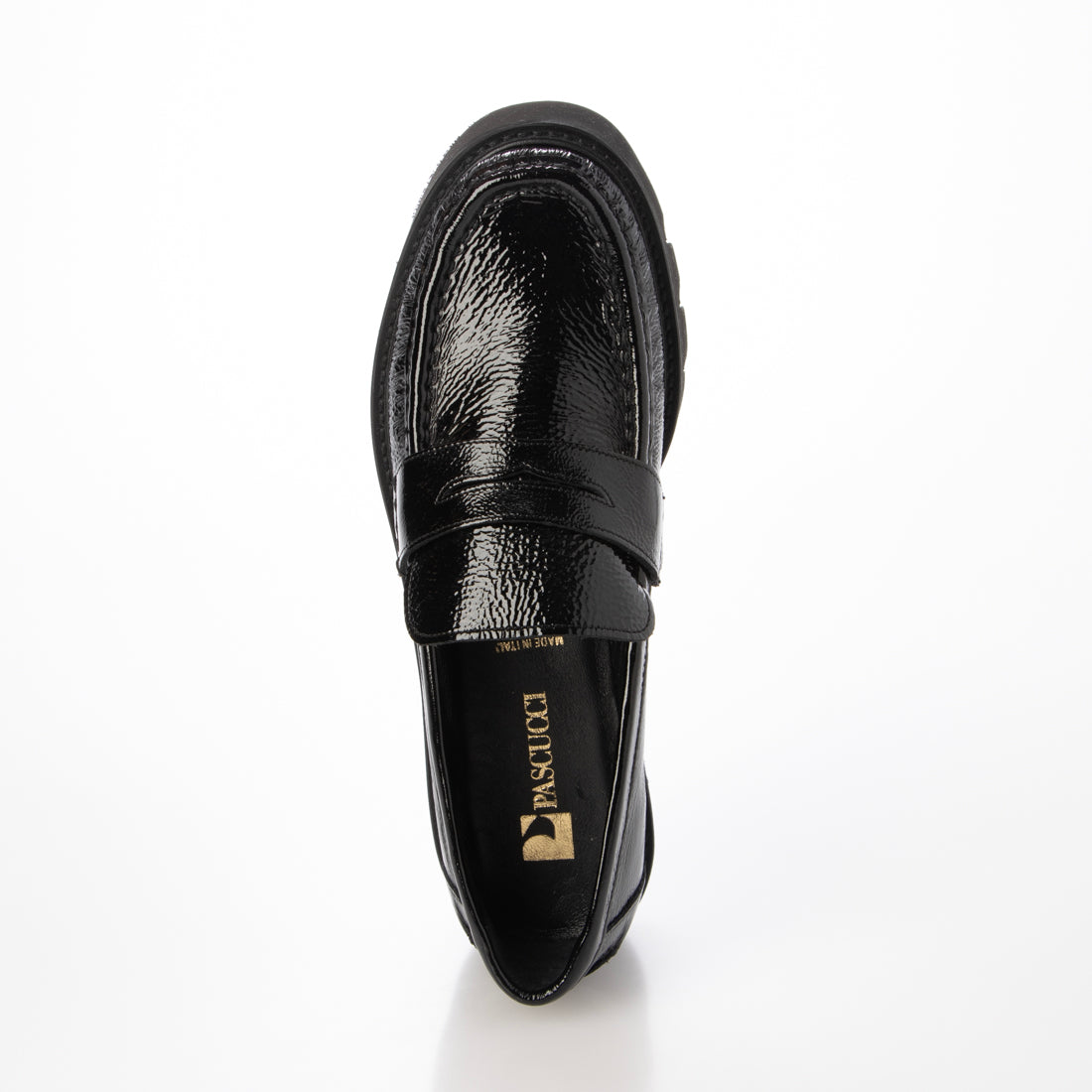 パスクッチ PASCUCCI エクストラライトソールローファー (ブラックエナメル) ブラックエナメル