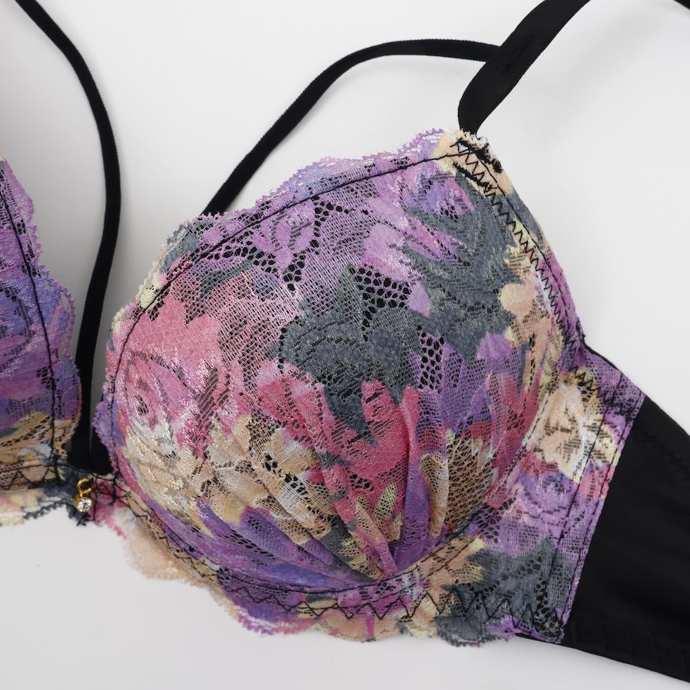 パリーゼ Palissee 【3点セット】ビビッドフラワーマカロニコード ブラ&ショーツ+Tバック 【返品不可商品】