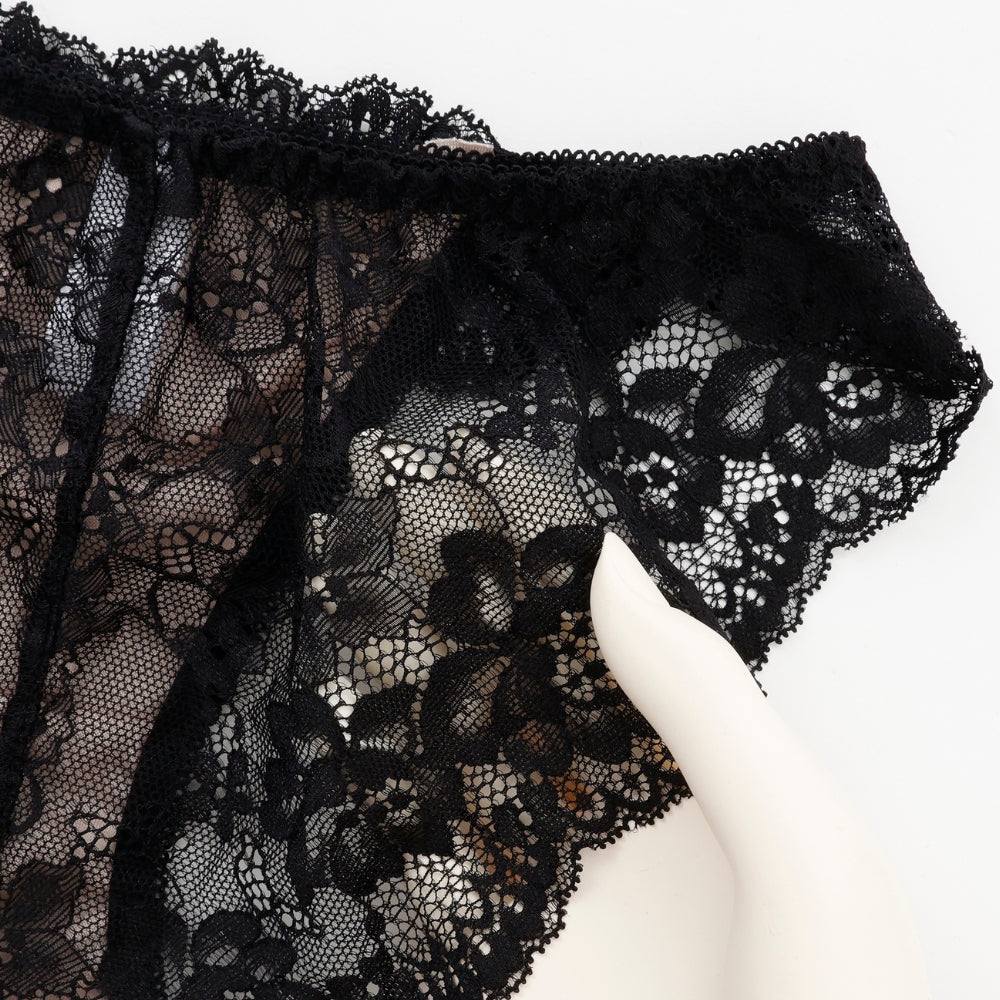 パリーゼ Palissee 【EFカップ】レーシィクロスコード3/4モールドカップブラ&ショーツ【返品不可商品】 (ブラック) ブラック