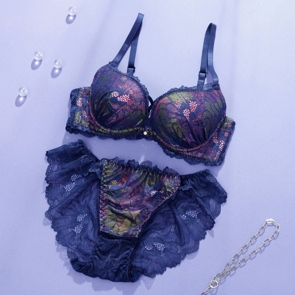 パリーゼ Palissee ルミナスシャドウブルーム3/4モールドカップブラ&ショーツ【返品不可商品】 (ネイビー) ネイビー