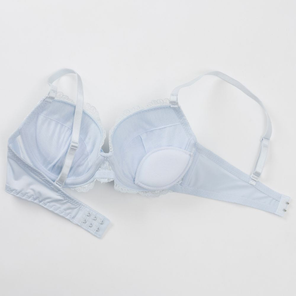 パリーゼ Palissee シャイニーフラワー ブラ&ショーツ【返品不可商品】 (サックス) サックス