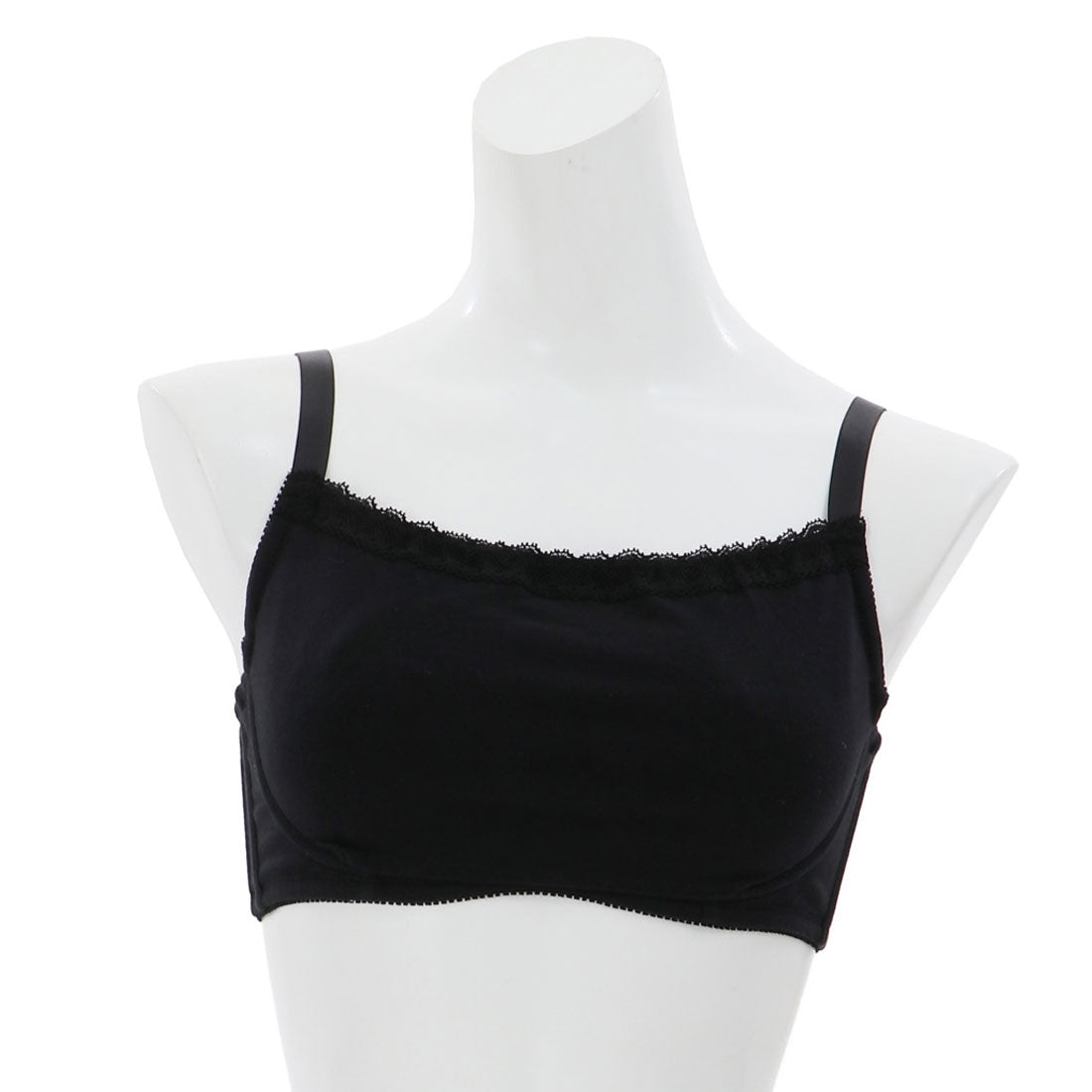 パリーゼ Palissee 【GH70-85】大きな胸を小さく見せる綿ベア天竺ブラ,ブラック