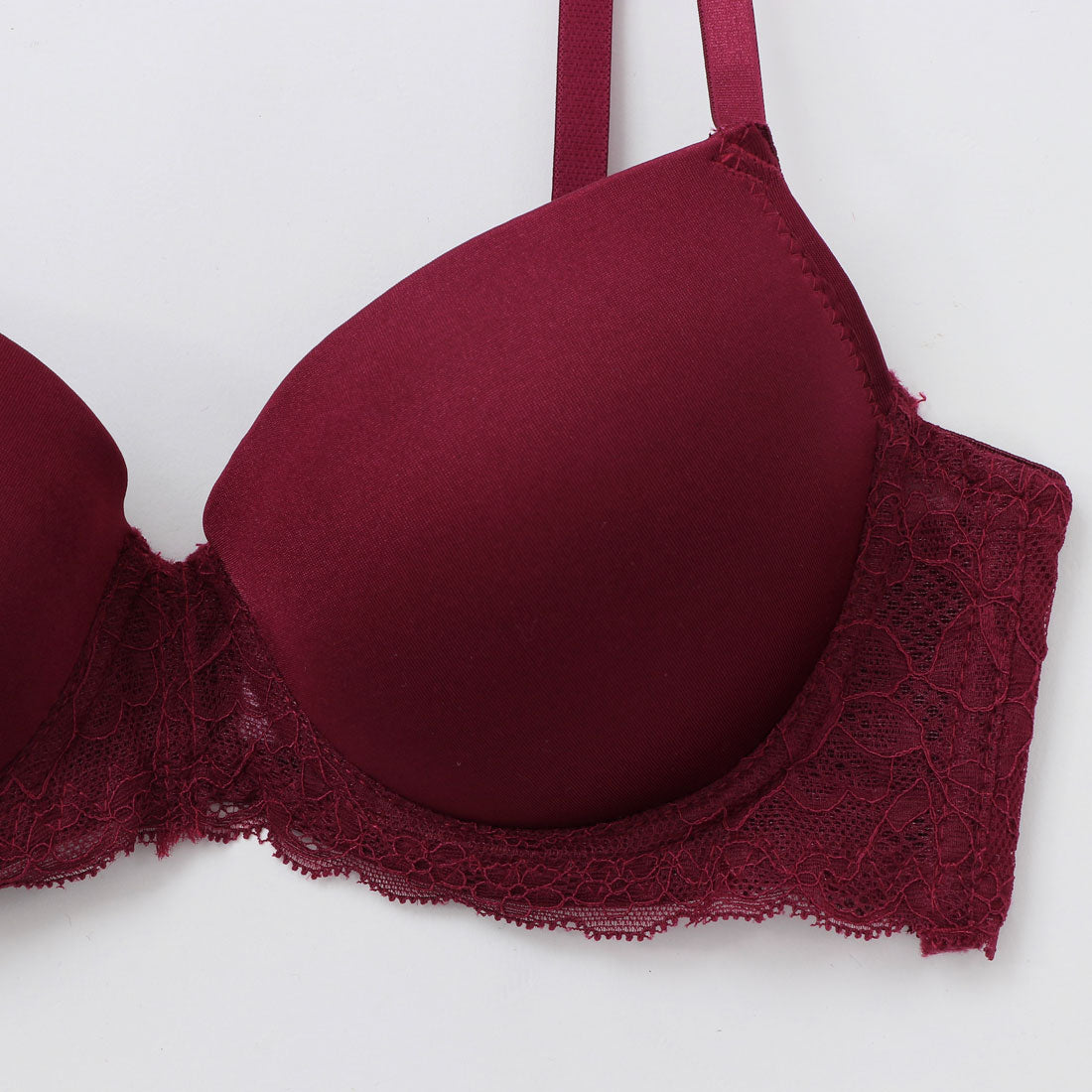 パリーゼ Palissee 無地ツーウェイ3/4モールドカップブラ&ショーツ【返品不可商品】 (ワイン) ワイン