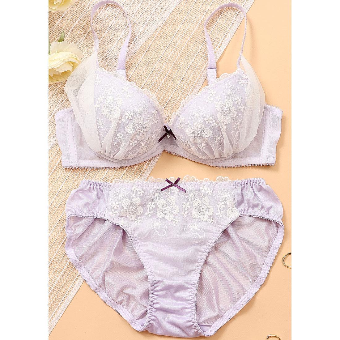 パリーゼ Palissee 【EFカップ】ふんわりウーリーフラワー 3/4カップブラ&ショーツ【返品不可商品】