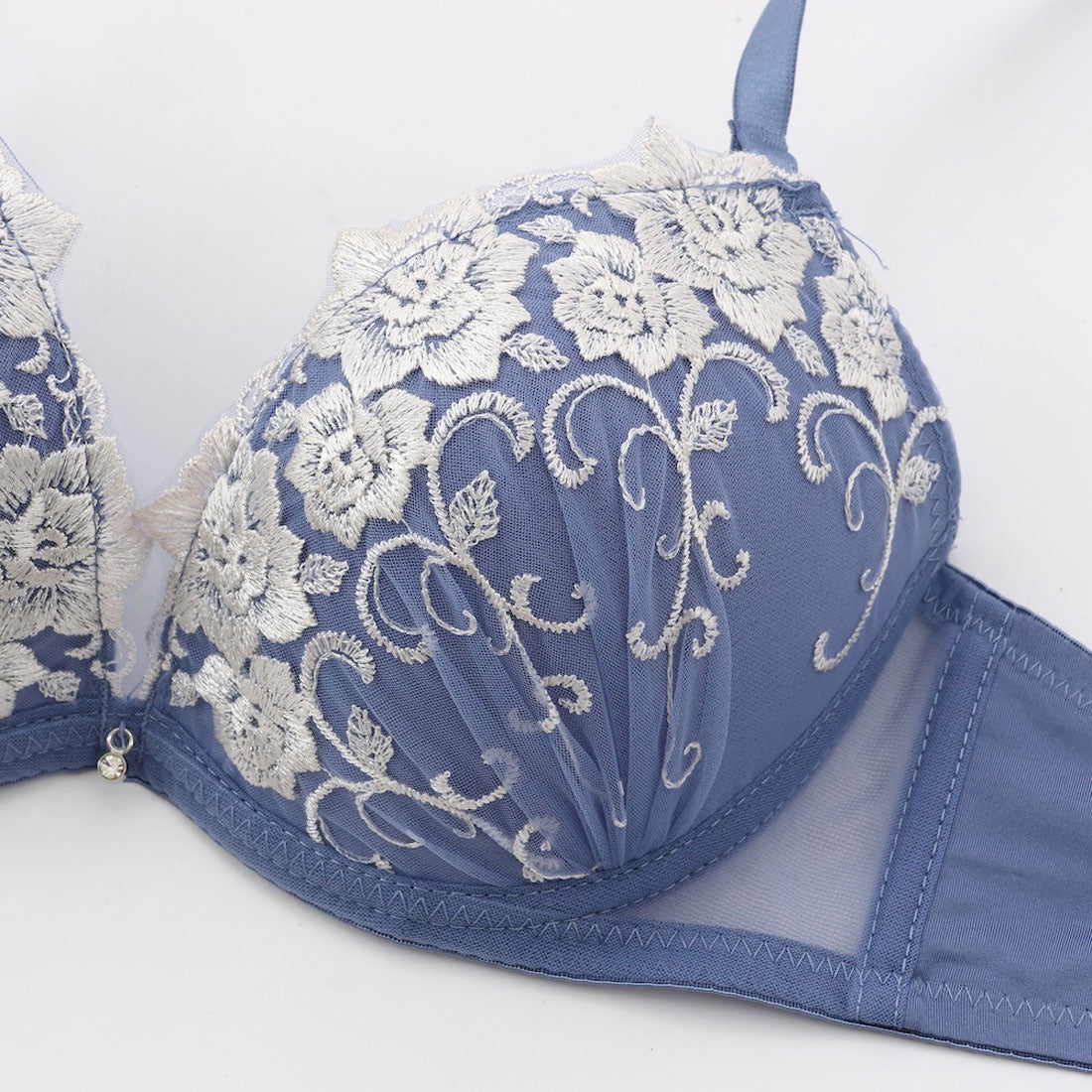 パリーゼ Palissee パルファンローズ3/4モールドカップブラ&ショーツ+Tバック【返品不可商品】 (ブルー) ブルー