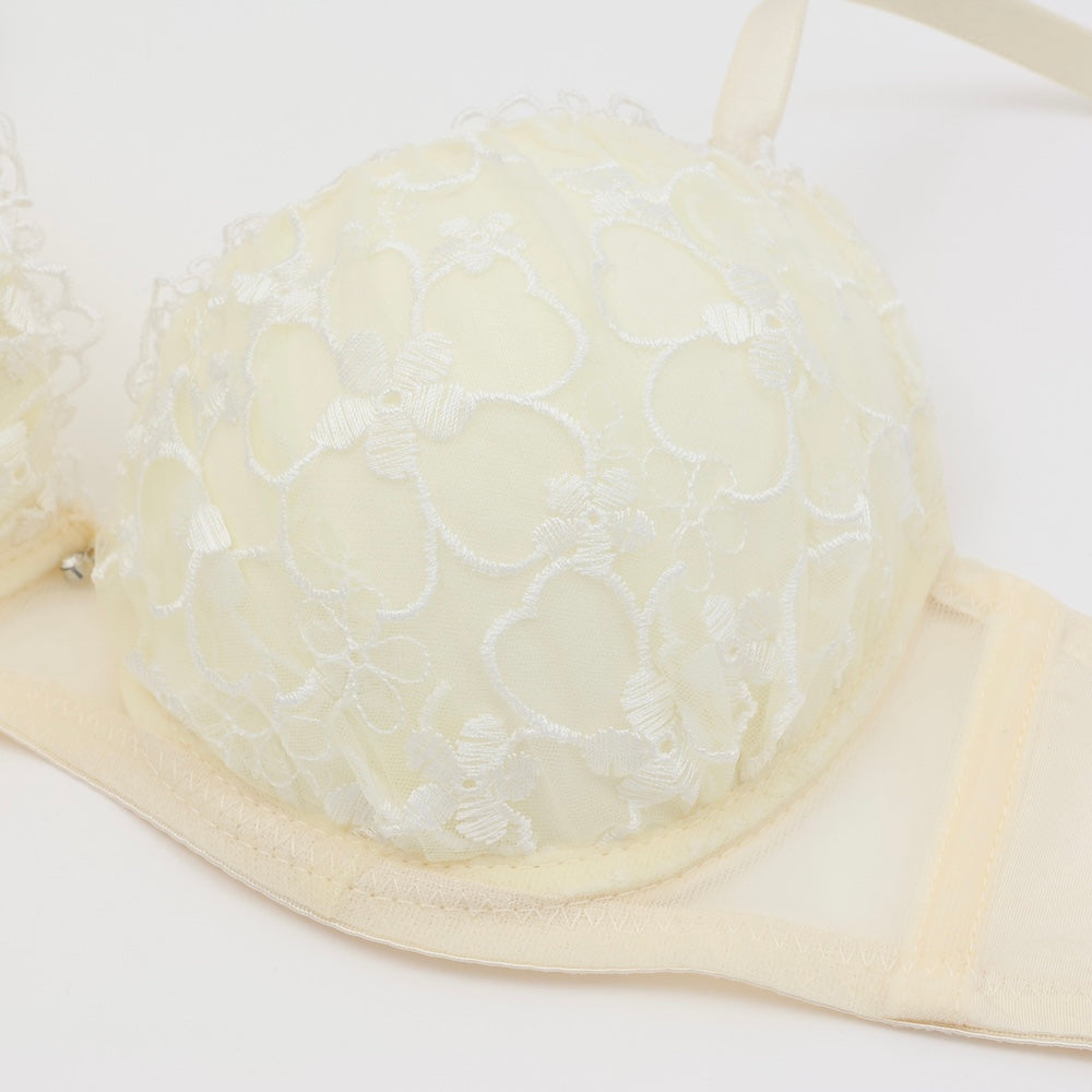 パリーゼ Palissee フラワーオーガンジー3/4モールドカップブラ&ショーツ 【返品不可商品】 (アイボリー) アイボリー