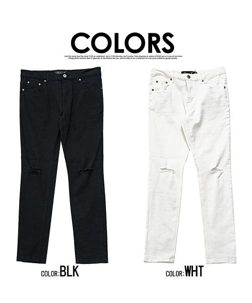 キャバリア CavariA CavariA ダメージ加工入りスーパーストレッチスキニーパンツ