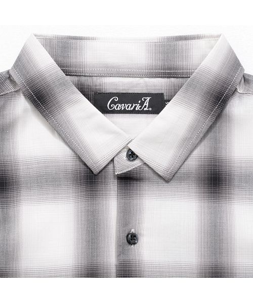 キャバリア CavariA CavariA ルーズシルエットオンブレチェックシャツ ビックシルエット (BLK(ブラック)) BLK(ブラック)