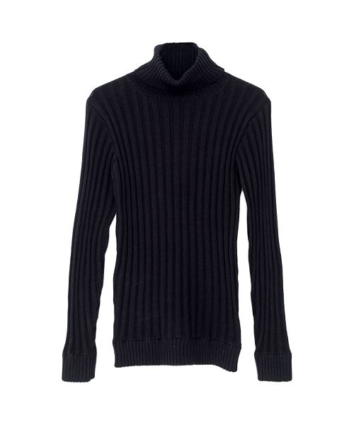 キャバリア CavariA CavariA リブ編みタートルネック長袖コットンニットソー