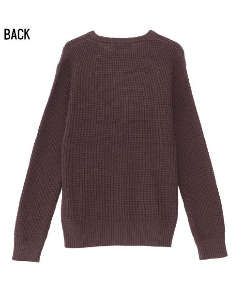キャバリア CavariA CavariA ラーベン編みクルーネック長袖コットンニットソー