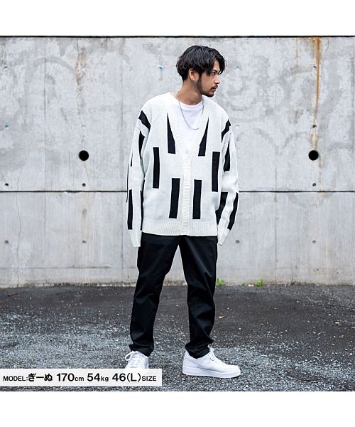 キャバリア CavariA CavariA 総柄カーディガン 羽織 (WHT(ホワイト)) WHT(ホワイト)