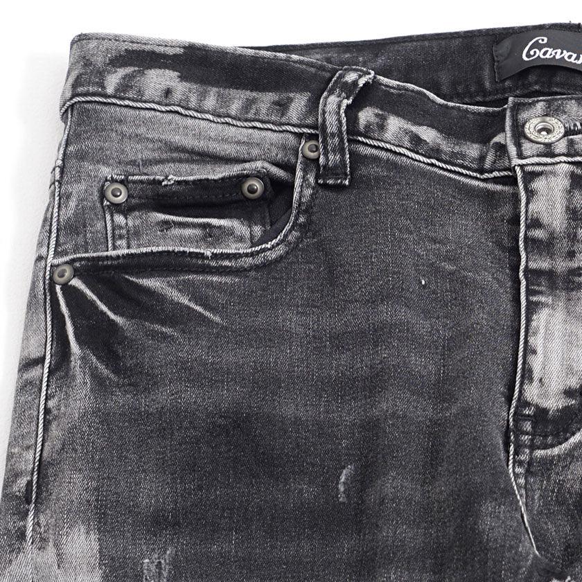 キャバリア CavariA CavariA ダメージスキニーデニムパンツ ストレッチ