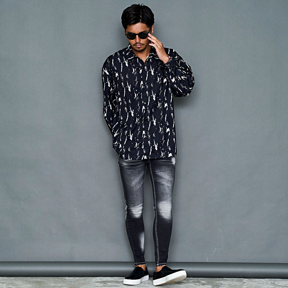 キャバリア CavariA CavariA 總柄長袖襯衫