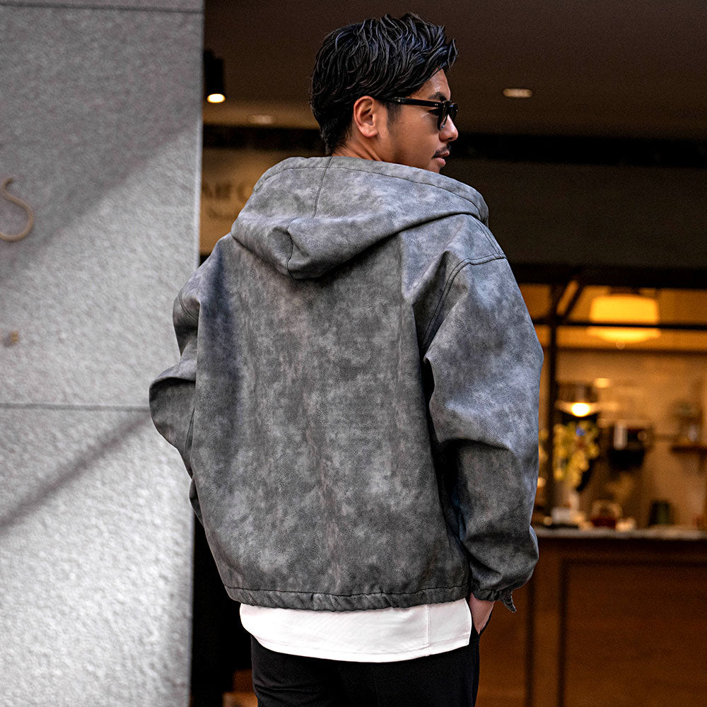 キャバリア CavariA CavariA ケミカルPU ZIP長袖パーカー (BRN(ブラウン)) BRN(ブラウン)