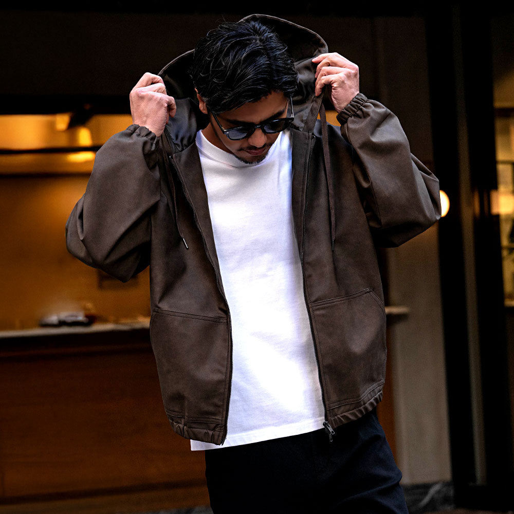 キャバリア CavariA CavariA ケミカルPU ZIP長袖パーカー (BRN(ブラウン)) BRN(ブラウン)